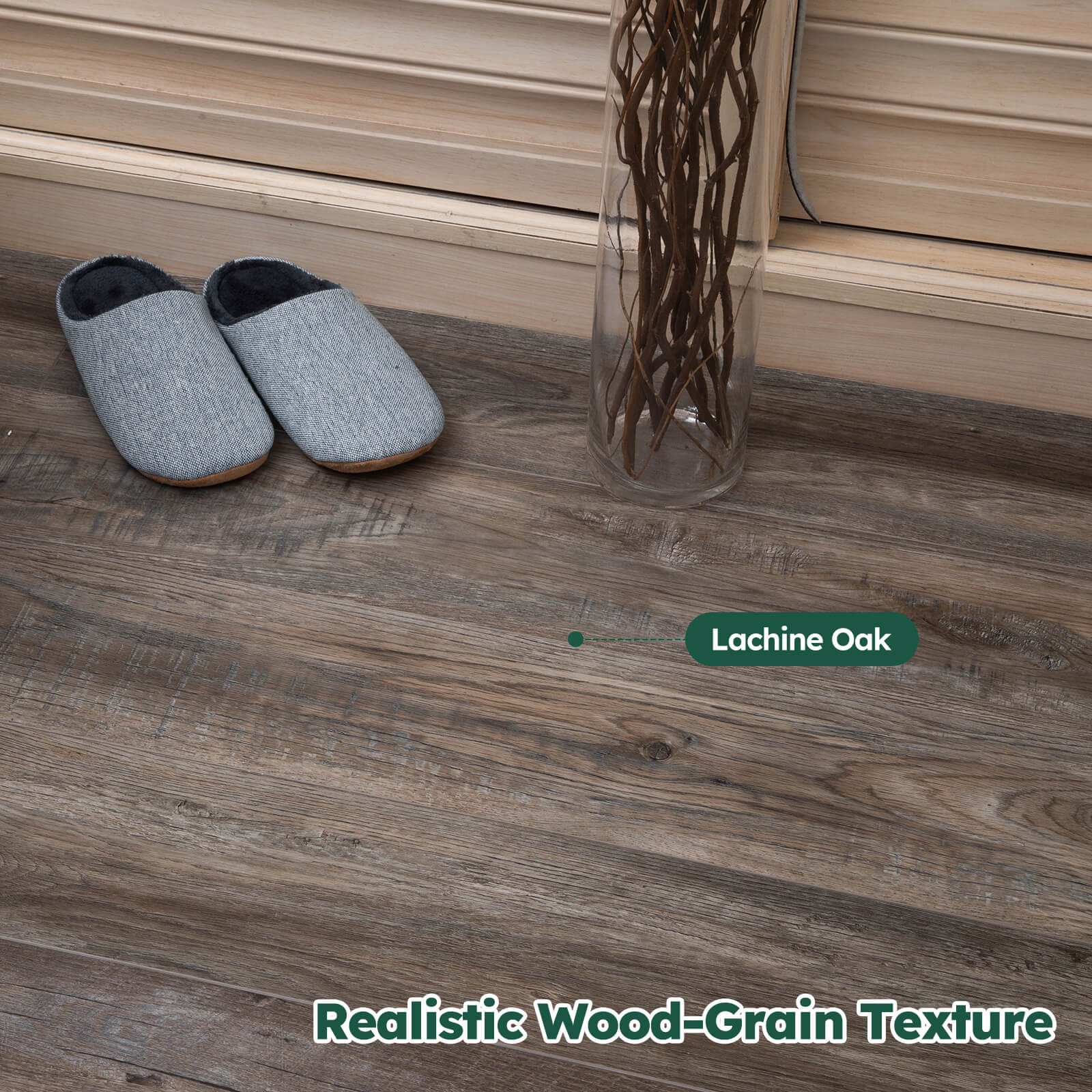 iflart Waterproof SPC Flooring Click Lock, 48x6 Inch, 5mm Rigid Core Luxury Vinyl Plank, Lachine Oak Wood Look Floor Tiles for Kitchen, Basement, Bathroom, BedroomSPC4