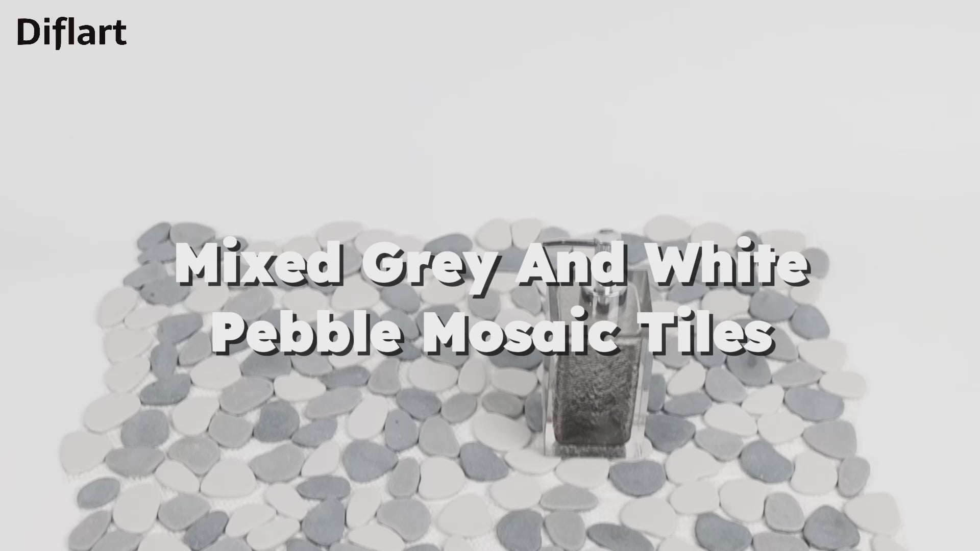 Diflart Pebble Tile for Shower Floor, Java Tan and White, 5 Sq.ft, Pebble Backsplash for Kitchen Bathroom Wall and Floor Tile