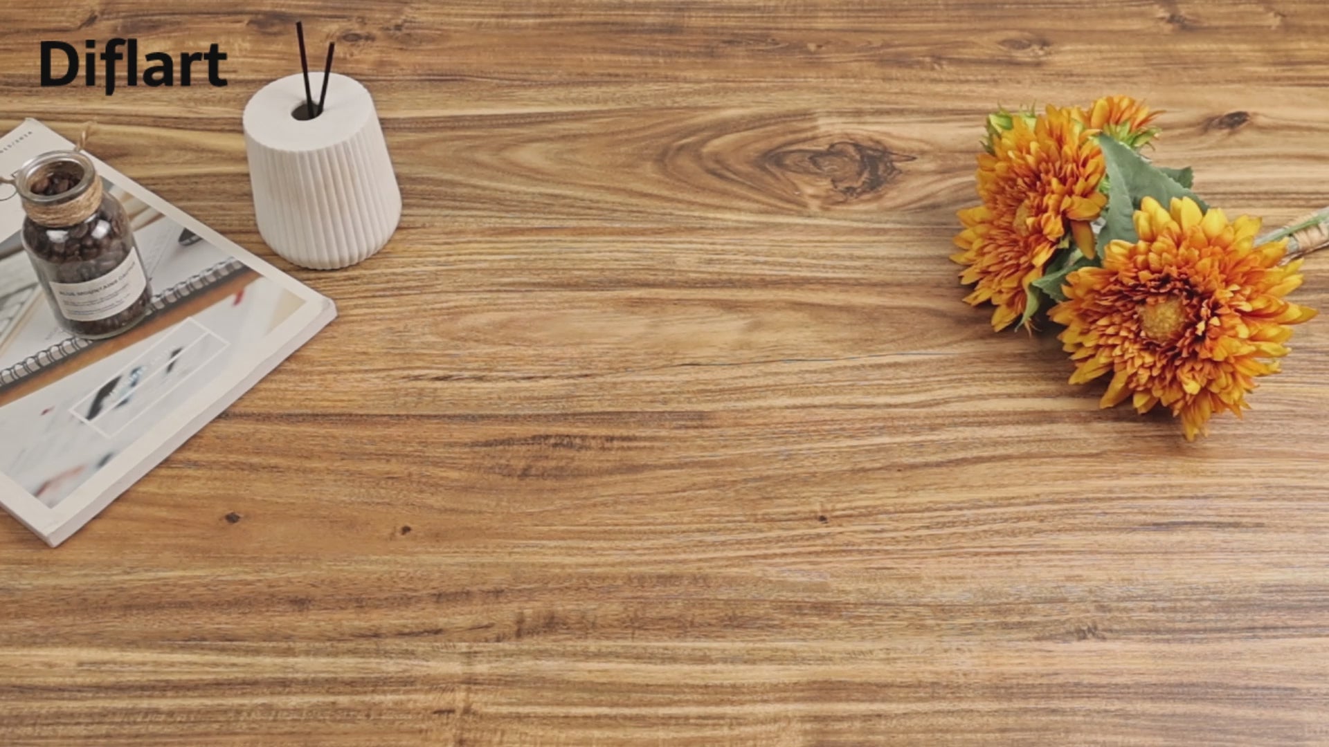 Diflart Waterproof SPC Flooring Click Lock, 48x6 Inch, 5mm Rigid Core Luxury Vinyl Plank, Dexter Oak Wood Look Floor Tiles for Kitchen, Basement, Bathroom, Bedroom