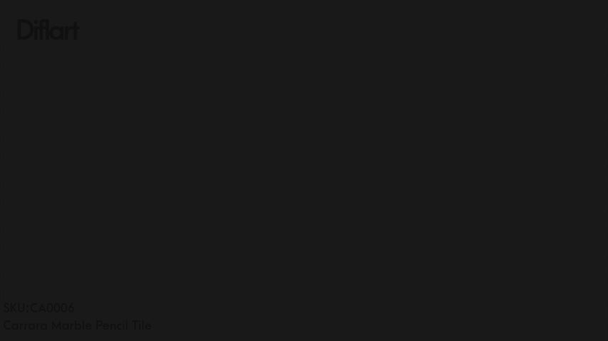 Diflart Carrara White Marble Pencil Liner 3/4" ×12" Bullnose Trim Tile Polished 15 Pcs per Box