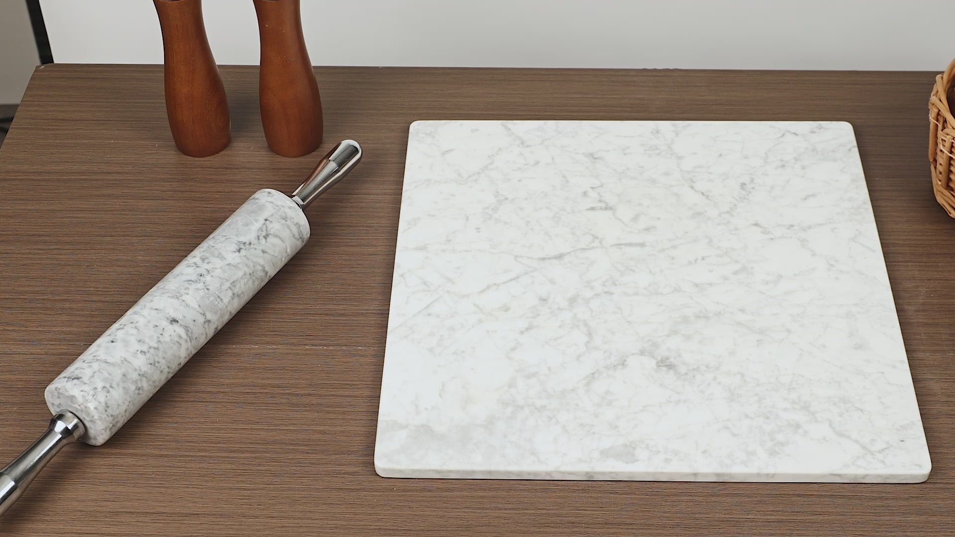 Diflart Natural Marble Stone Cutting Board for Kitchen, 16x16 Inch, White, Marble Slab Pastry Board Large with Non-Slip Feet for Backing, Cheese, Chocolate, Pack of 1 Piece