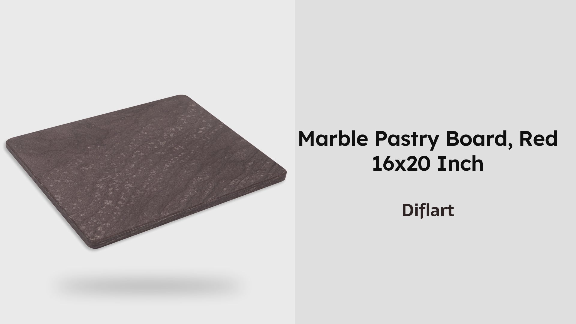 Diflart Natural Marble Stone Cutting Board for Kitchen, 16x20 Inch, Red, Marble Slab Pastry Board for Cheese, Dough, Chocolate, Pack of 1 Pcs