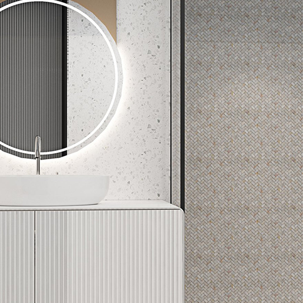 Light Colorful Mother Of Pearl Shell Mosaic Herringbone Tile Pack 0f 10 Sheets