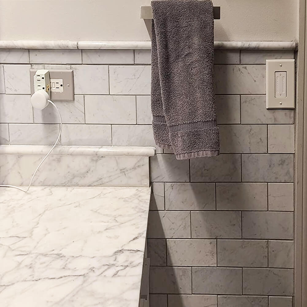 Diflart Carrara White Marble Pencil Liner 3/4" ×12" Bullnose Trim Tile Polished 15 Pcs per Box