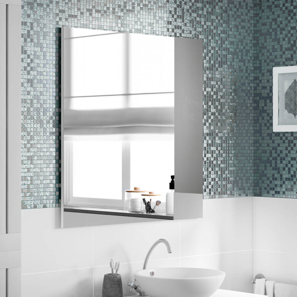 Diflart Mirror Glass Mosaic Tile Crystal Square Frosted Backsplash for Kitchen Bathroom Wall Pack of 6 Sheets