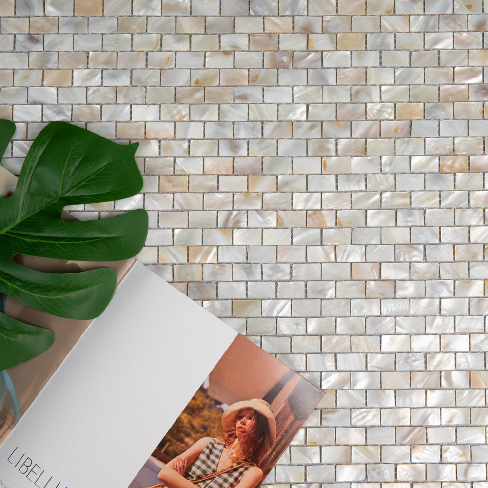 Light Colorful Mother Of Pearl Shell Mosaic Brick Tile Pack of 10 Sheets