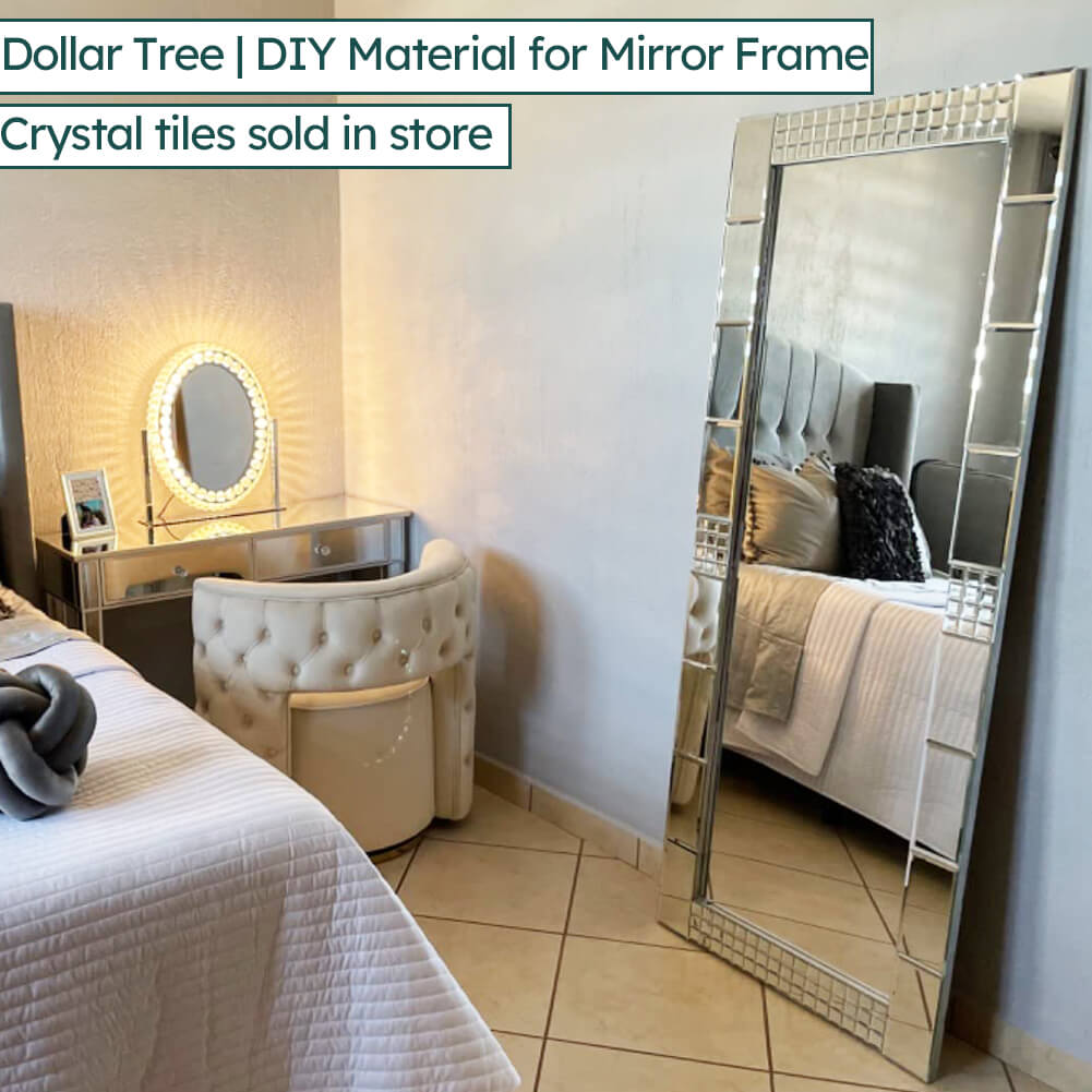 Diflart Beveled Mirror Backsplash Tiles for Kitchen, Silver Subway, 4x8 Inch, Mirror TIile for Bathroom Wall (26 Pcs,5.7 Sq.ft)