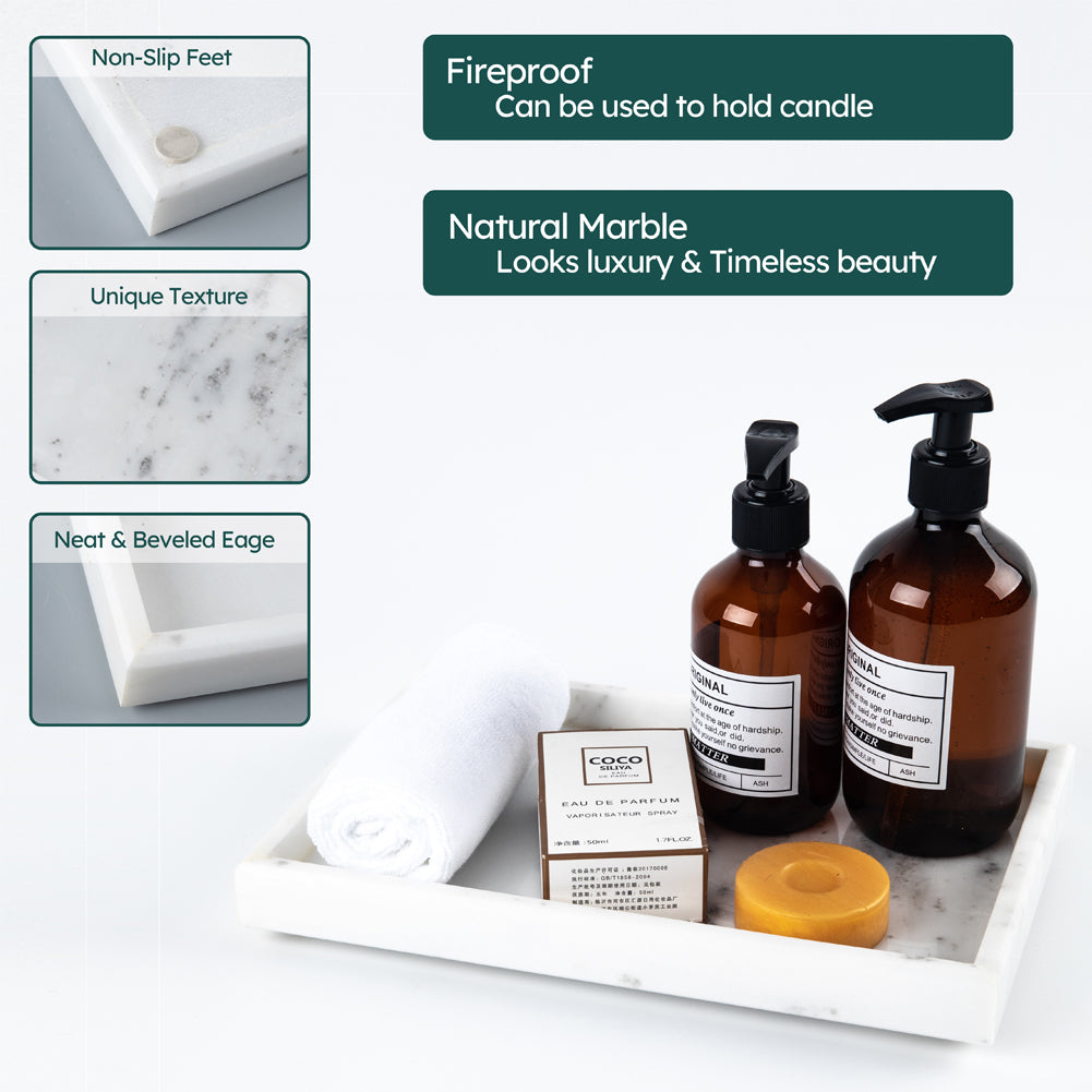 Natural Marble Vanity | Serving | Jewelry | Perfume | Decorative Tray for Kitchen Bathroom