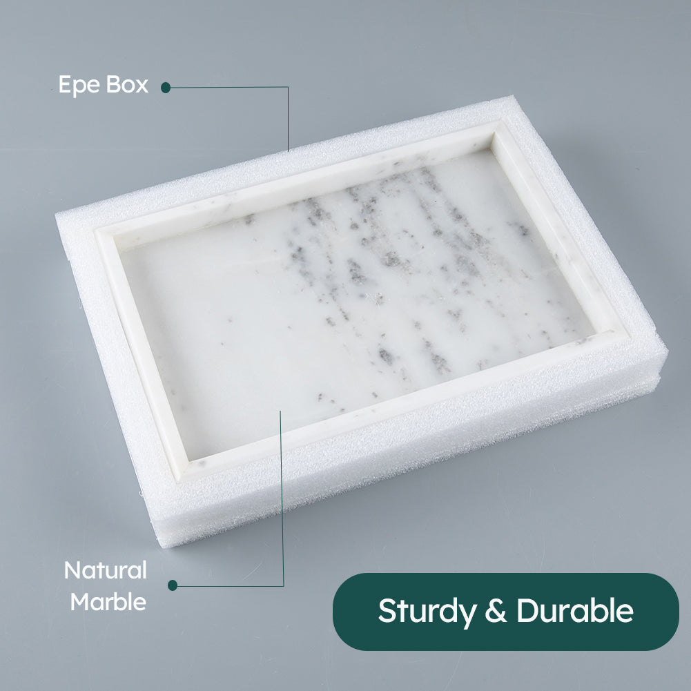 Natural Marble Vanity | Serving | Jewelry | Perfume | Decorative Tray for Kitchen Bathroom