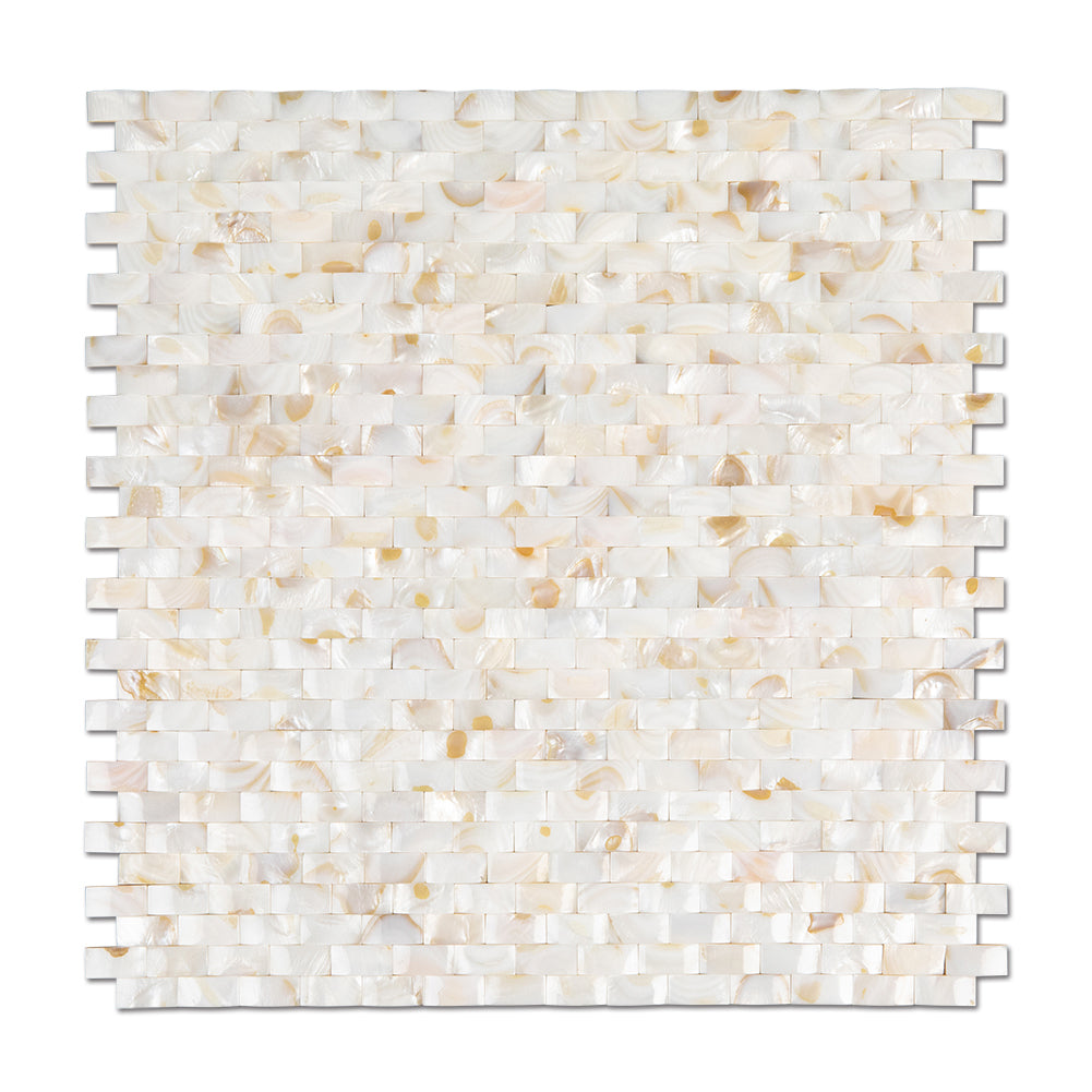 Light Colorful Mother of Pearl Shell Mosaic 3D Cambered Curved Arched Brick Tile Pack of 10 Sheets