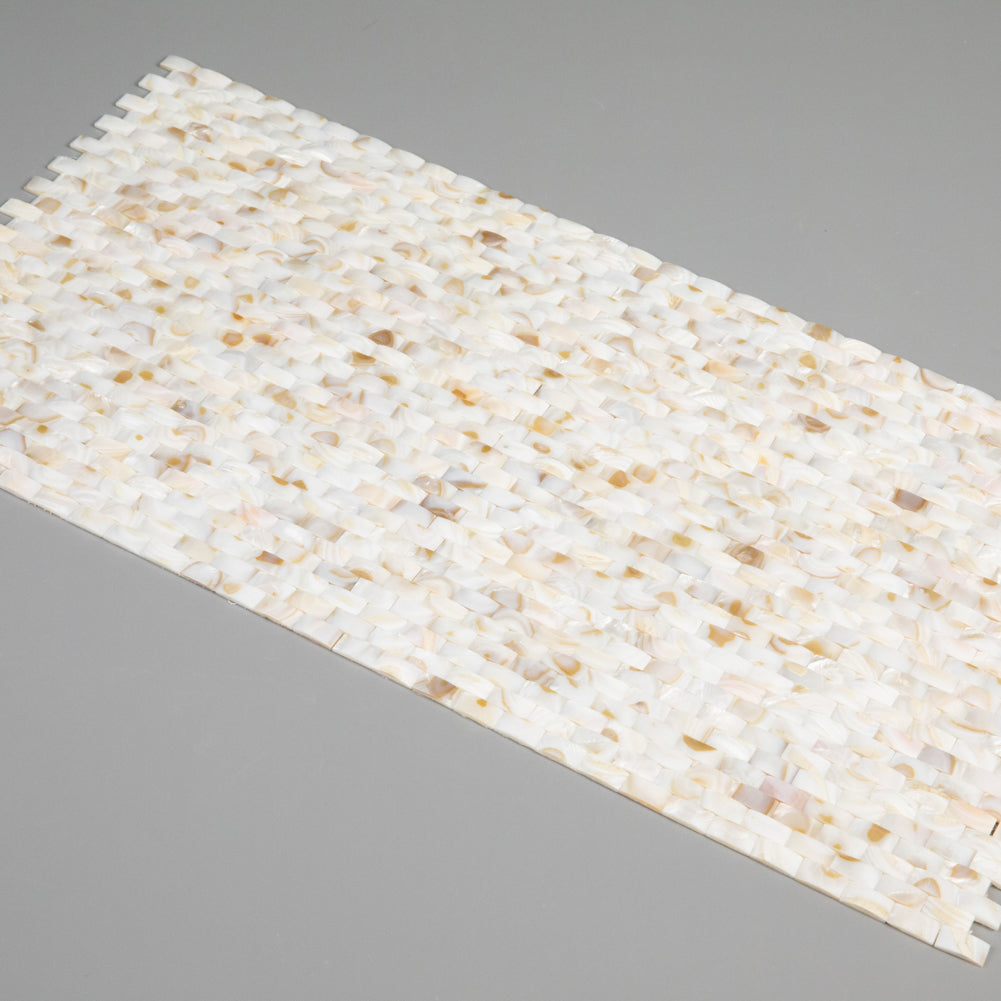 Light Colorful Mother of Pearl Shell Mosaic 3D Cambered Curved Arched Brick Tile Pack of 10 Sheets