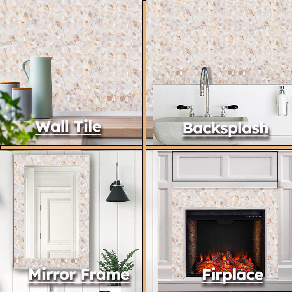 Mother of Pearl Peel and Stick Backsplash Triangle Mosaic Tile