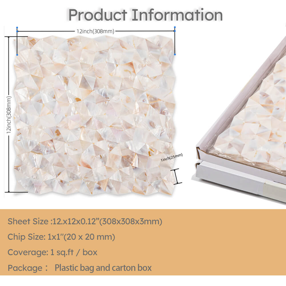 Mother of Pearl Peel and Stick Backsplash Triangle Mosaic Tile