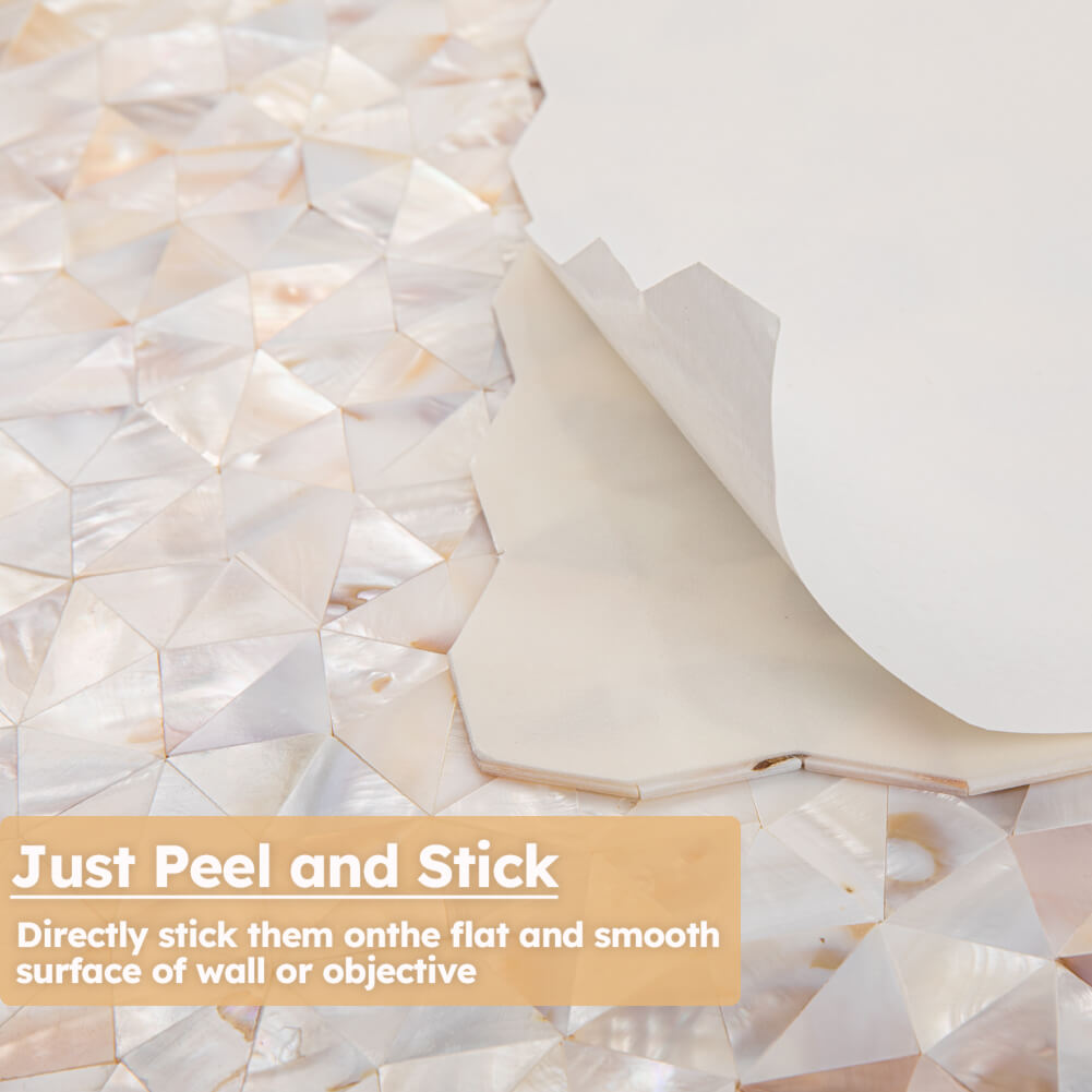 Mother of Pearl Peel and Stick Backsplash Triangle Mosaic Tile