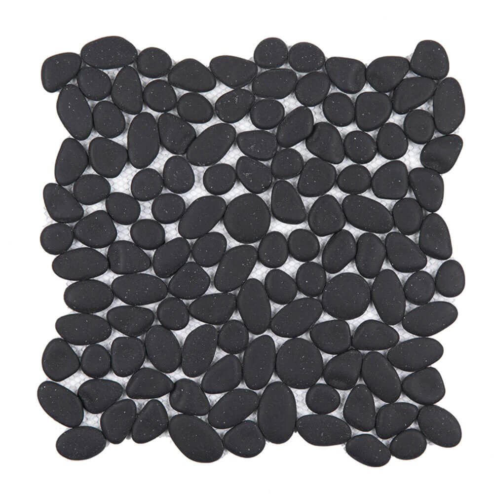 Diflart Black Pebble Tile Shower Bathroom Floor Wall Backsplash Pack of 5 Sheets