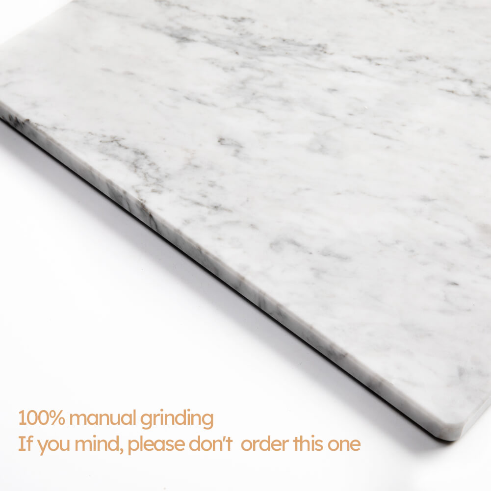 Carrara Marble Cutting and Pastry Board with Non-Slip Feet