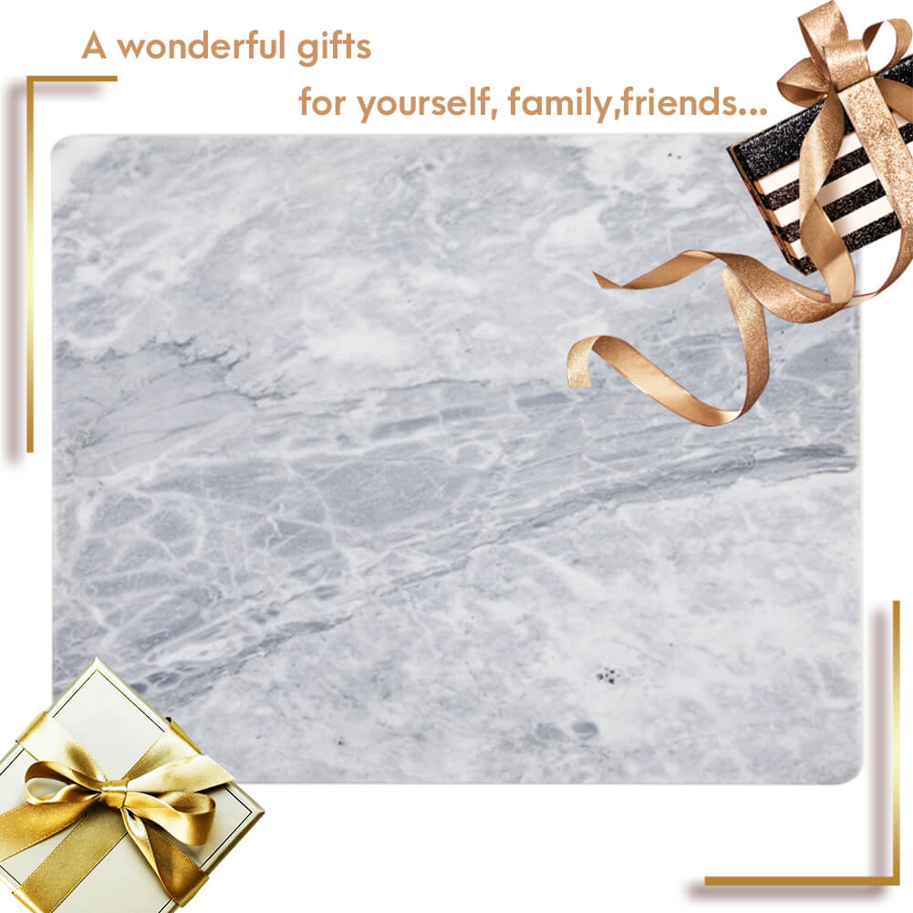 Natural Marble Pastry Cheese And Cutting Serving Board with Non-slip Feet 16x20x0.8 Inch