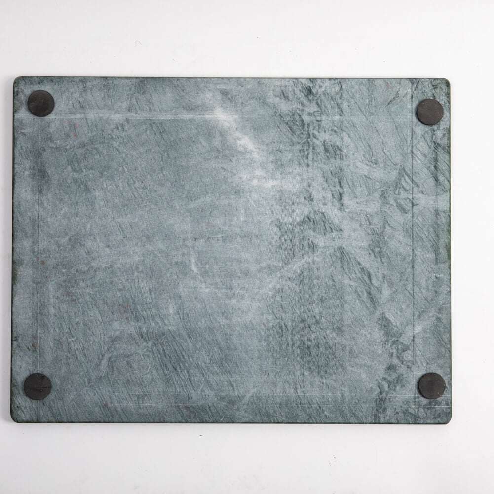 Natural Green Marble Pastry and Cutting Board with Non-Slip Feet