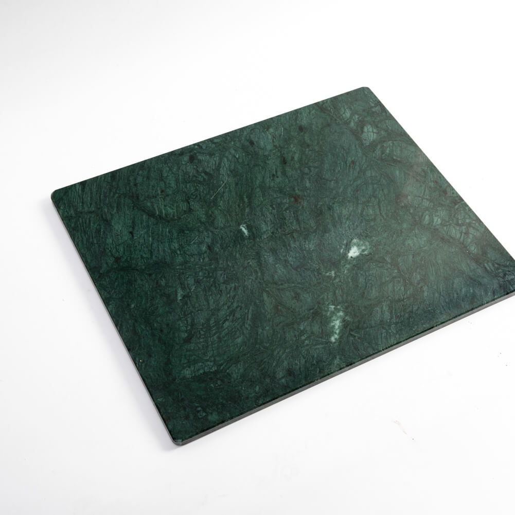 Natural Green Marble Pastry and Cutting Board with Non-Slip Feet