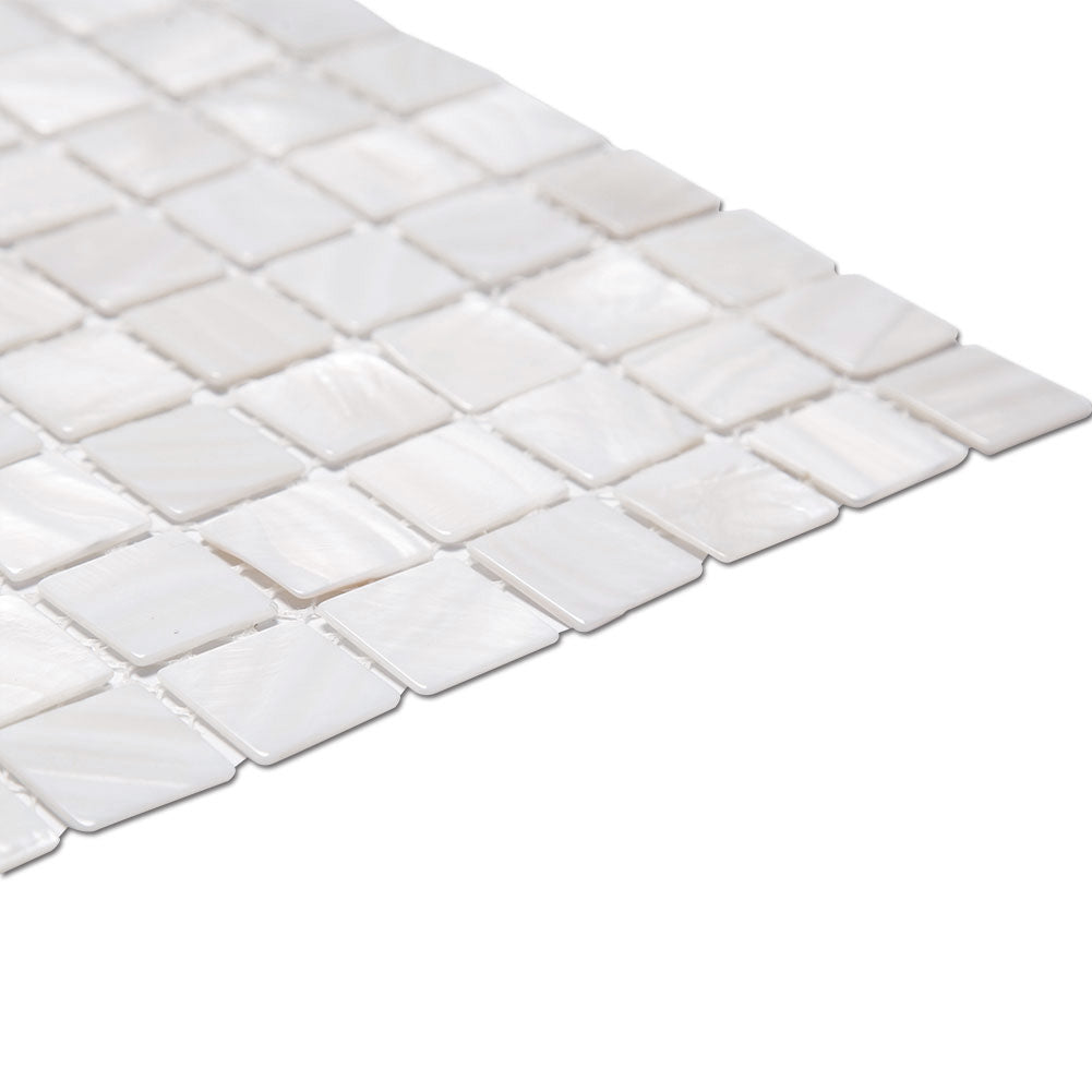 White Mother Of Pearl Shell Mosaic Square Mosaic Tile Pack of 10 Sheets