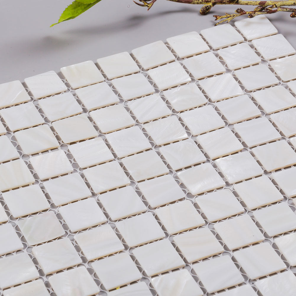 White Mother Of Pearl Shell Mosaic Square Mosaic Tile Pack of 10 Sheets