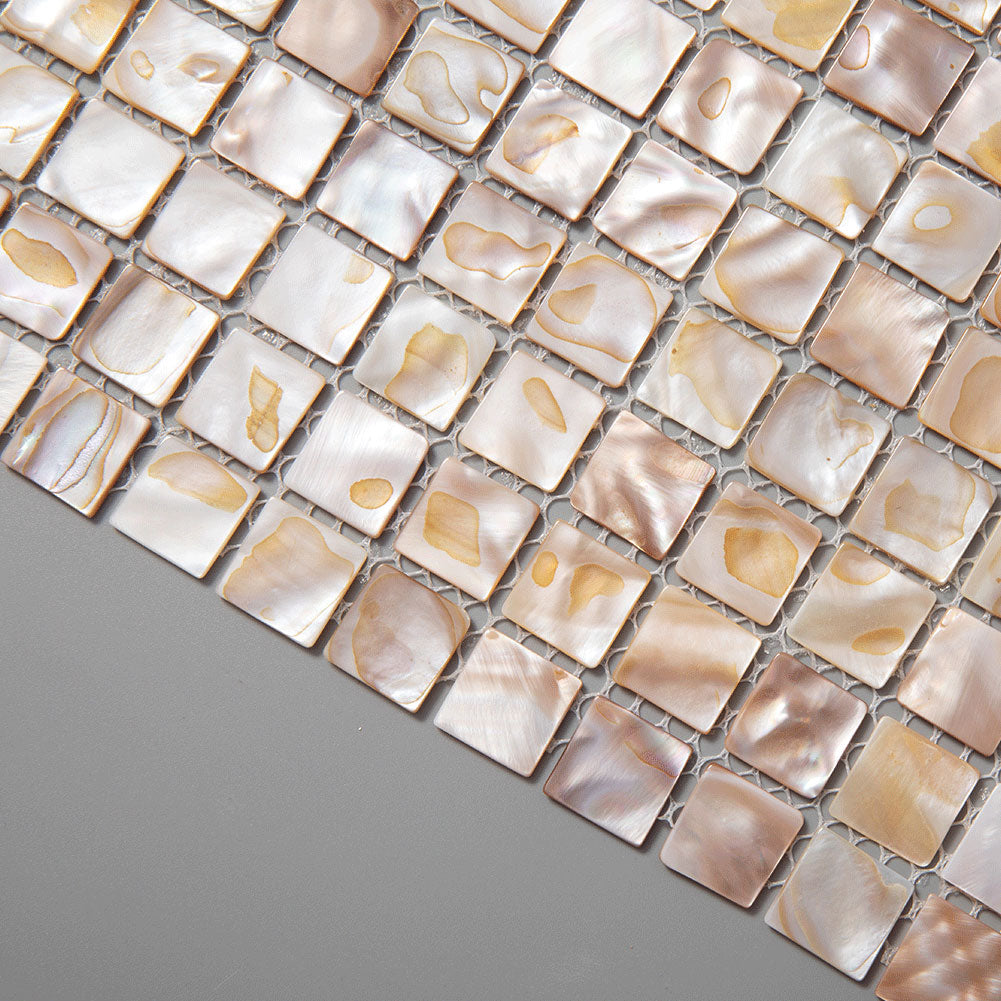 Dark Colorful Mother of Pearl Shell Square Mosaic Tile Pack of 10 Sheets